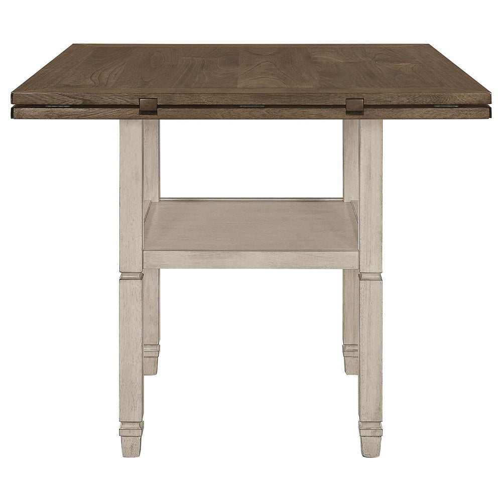 Juego de comedor Sarasota de 5 piezas con hojas abatibles, color crema rústico
