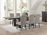 Juego de mesa de comedor Calandra de 7 piezas con hojas extensibles en beige