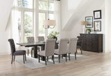 Juego de comedor Calandra de 9 piezas con hojas extensibles en beige y gris