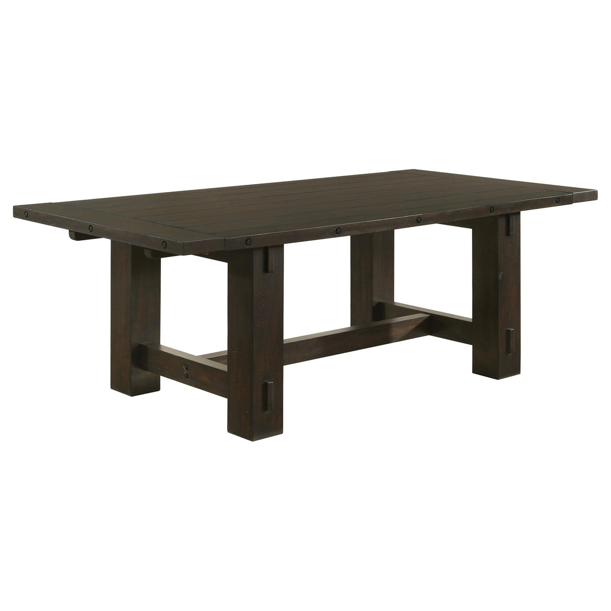 Mesa de comedor Calandra de 121 pulgadas con hojas extensibles, estilo vintage Java
