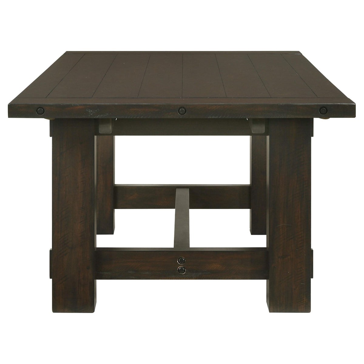 Mesa de comedor Calandra de 121 pulgadas con hojas extensibles, estilo vintage Java
