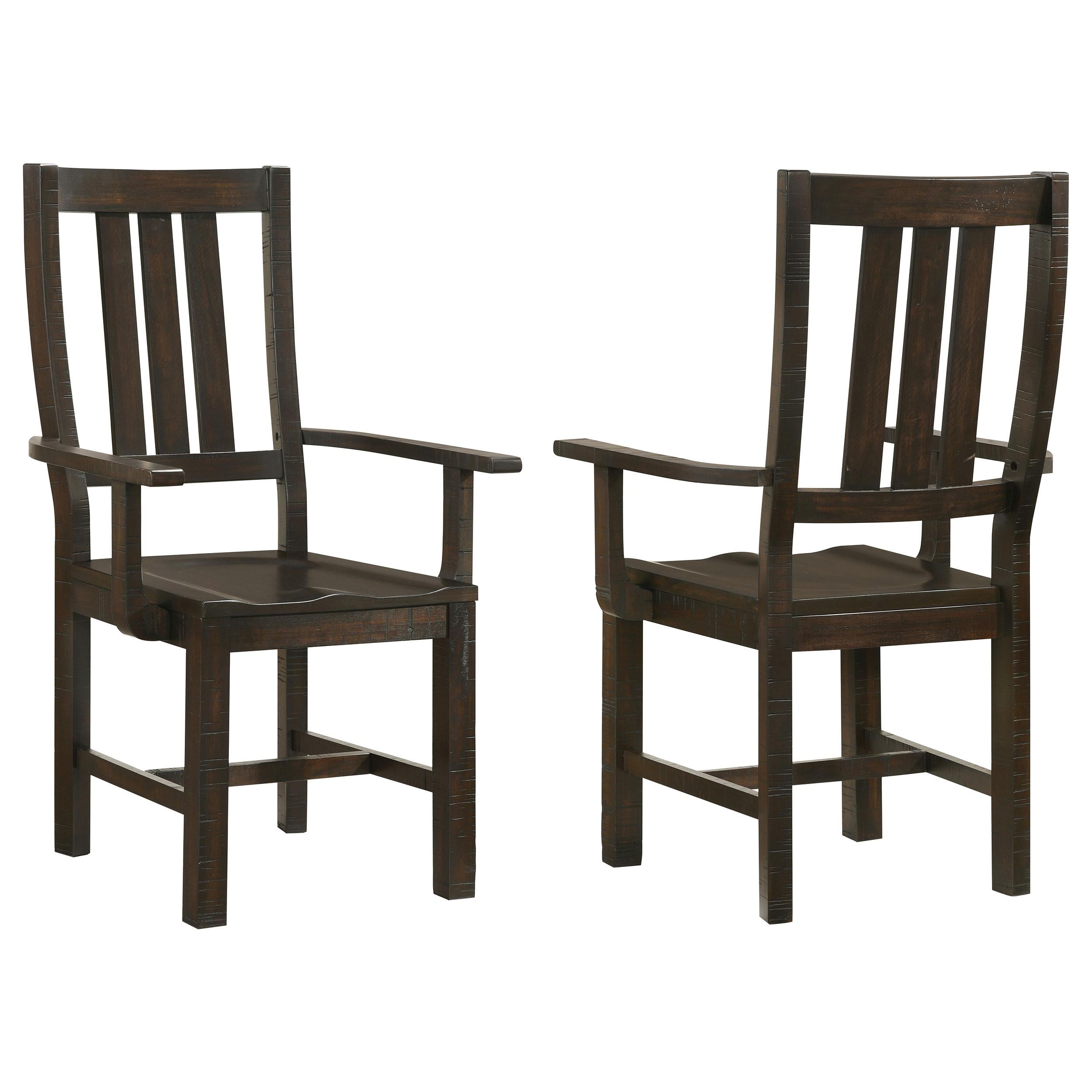 Calandra Wood Dining Arm Chair Vintage Java (Set of 2)