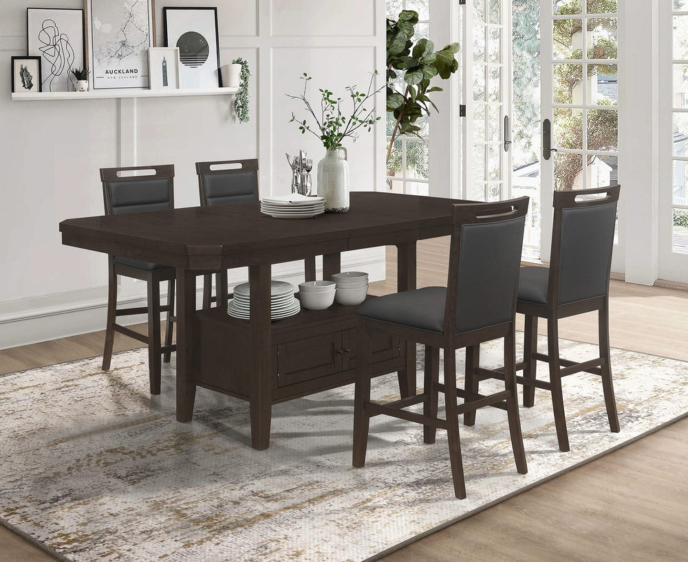 Juego de mesa de comedor Prentiss Butterfly Leaf de 5 piezas, color capuchino