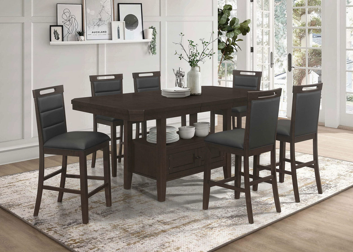 Juego de mesa de comedor Prentiss Butterfly Leaf de 7 piezas, color capuchino