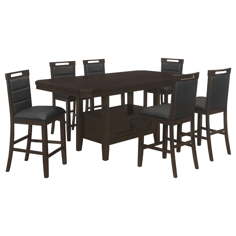 Juego de mesa de comedor Prentiss Butterfly Leaf de 7 piezas, color capuchino