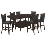 Juego de mesa de comedor Prentiss Butterfly Leaf de 7 piezas, color capuchino