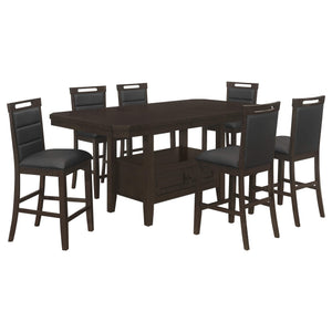 Juego de mesa de comedor Prentiss Butterfly Leaf de 7 piezas, color capuchino