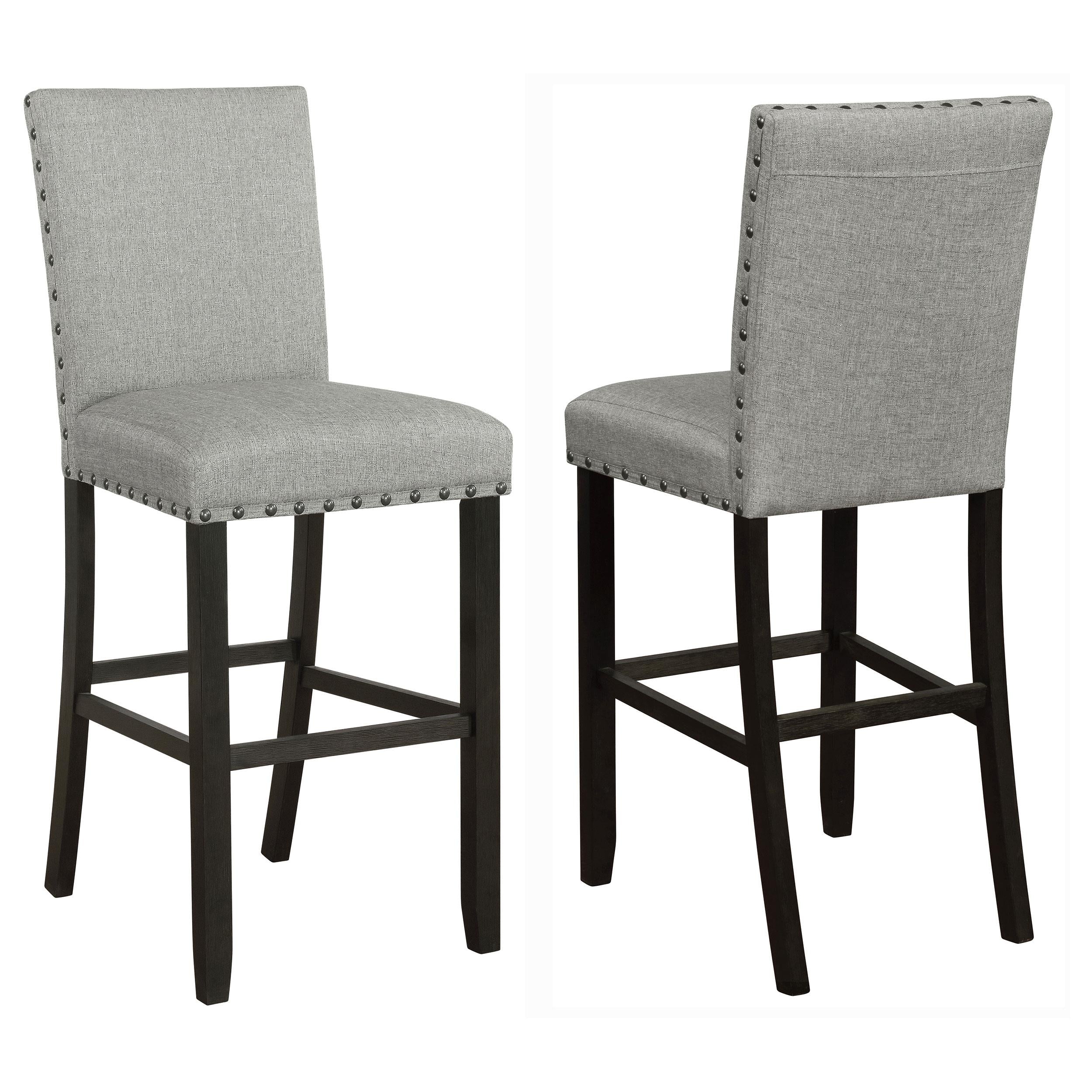 Kentfield Fabric Upholstered Bar Chair Grey (Set of 2)