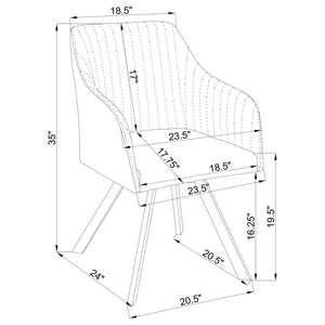 Silla de comedor giratoria tapizada en cuero sintético Arika, color negro