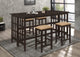 Juego de comedor rectangular de 5 piezas Gabriel, altura de mostrador, color capuchino