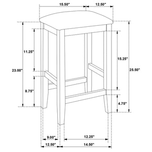 Juego de comedor rectangular de 5 piezas Gabriel, altura de mostrador, color capuchino