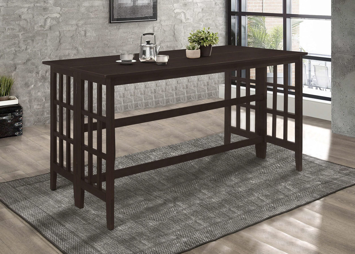 Mesa extensible rectangular de altura de mostrador Gabriel Cappuccino