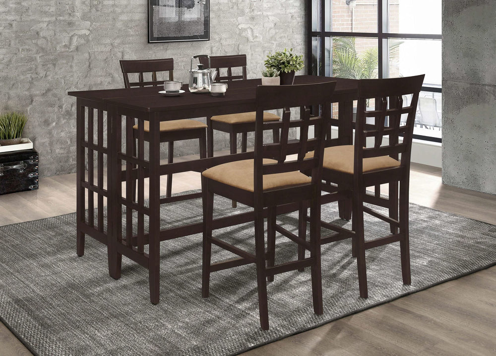 Mesa extensible rectangular de altura de mostrador Gabriel Cappuccino