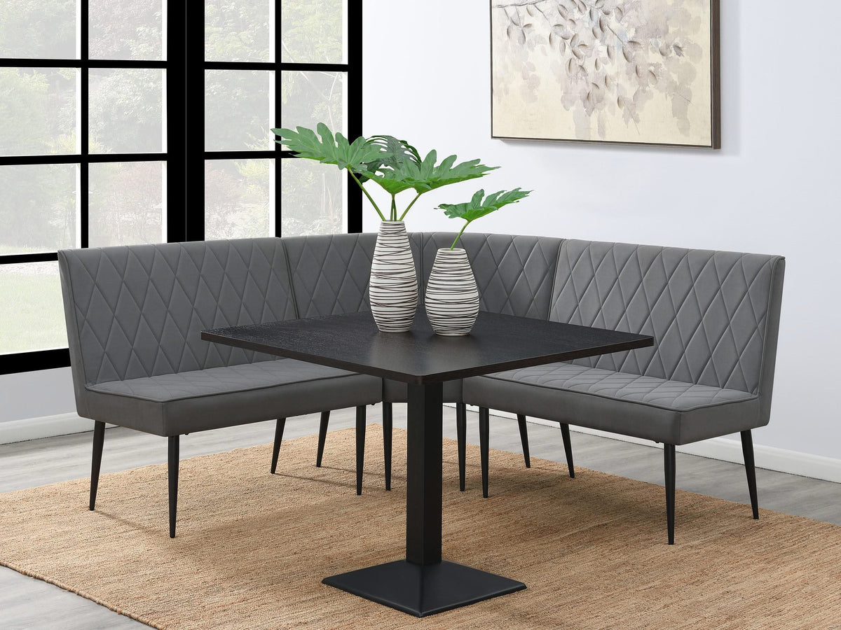 Juego de comedor cuadrado de 4 piezas Moxee en color espresso y gris