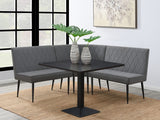 Juego de comedor cuadrado de 4 piezas Moxee en color espresso y gris