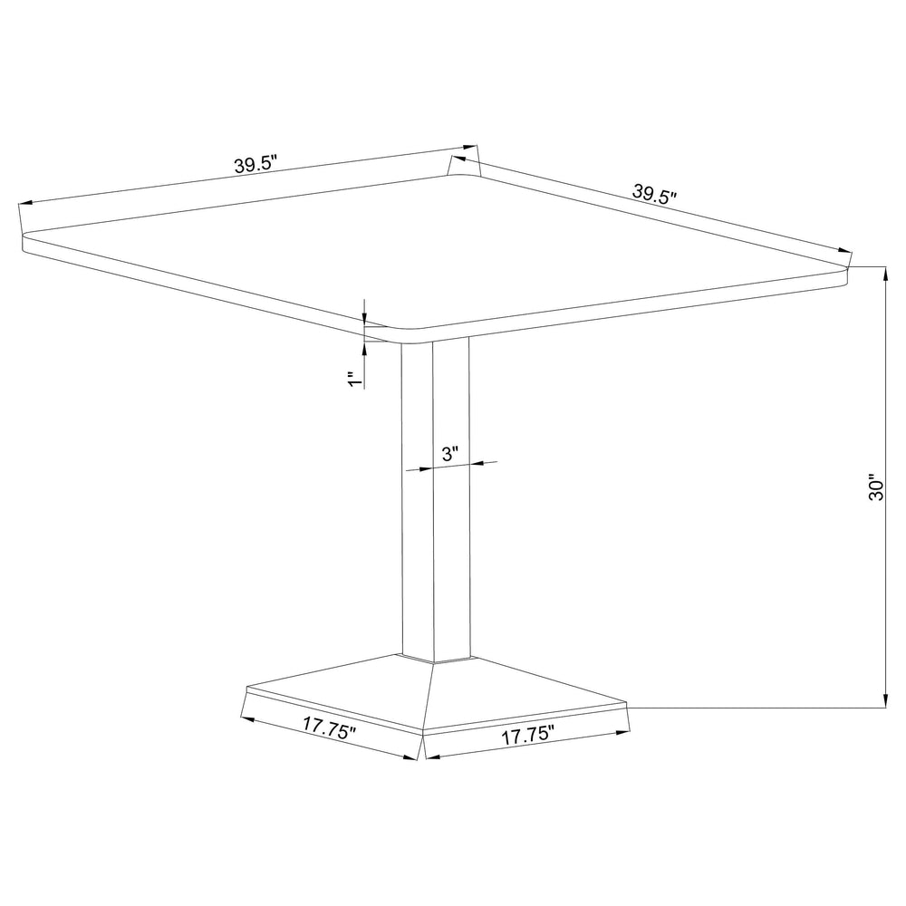 Juego de comedor cuadrado de 4 piezas Moxee en color espresso y gris