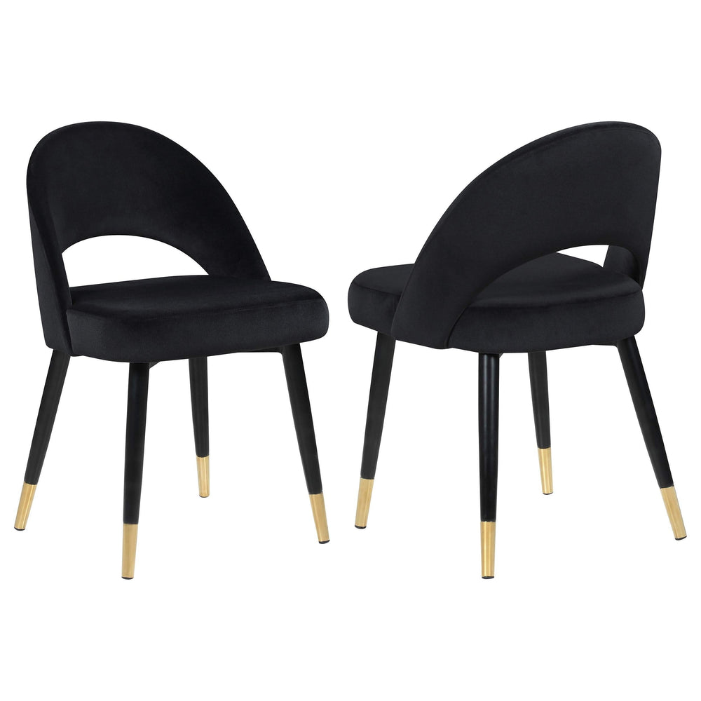 Silla de comedor tapizada Lindsey negra (juego de 2)
