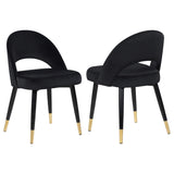 Silla de comedor tapizada Lindsey negra (juego de 2)