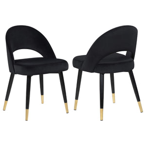 Silla de comedor tapizada Lindsey negra (juego de 2)