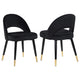Silla de comedor tapizada Lindsey negra (juego de 2)