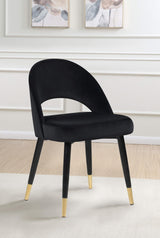 Silla de comedor tapizada Lindsey negra (juego de 2)