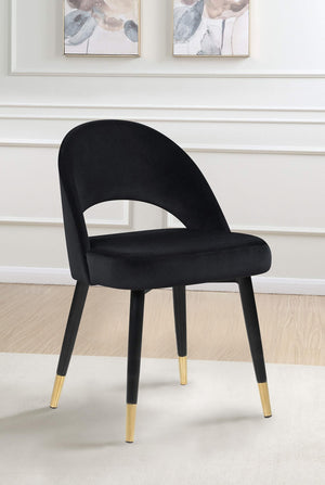 Silla de comedor tapizada Lindsey negra (juego de 2)
