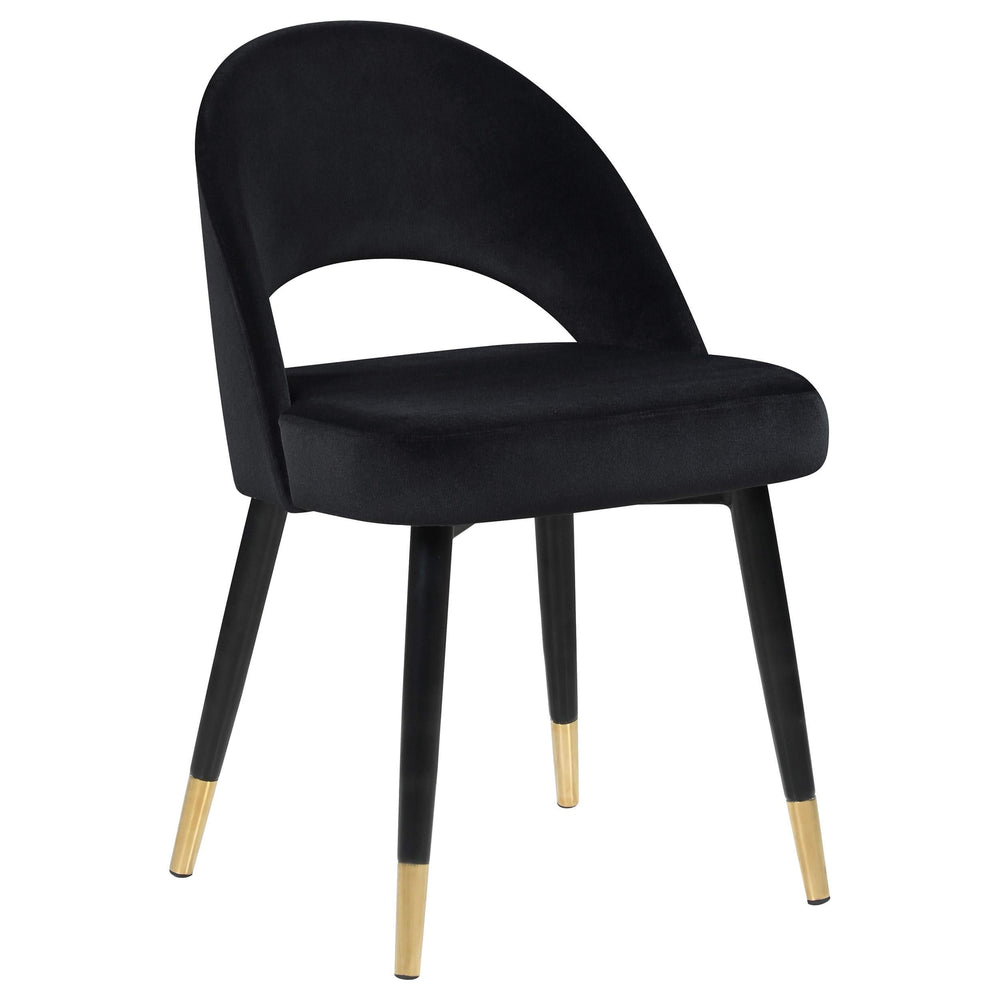 Silla de comedor tapizada Lindsey negra (juego de 2)