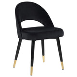 Silla de comedor tapizada Lindsey negra (juego de 2)