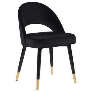 Silla de comedor tapizada Lindsey negra (juego de 2)