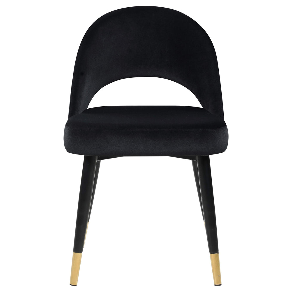 Silla de comedor tapizada Lindsey negra (juego de 2)