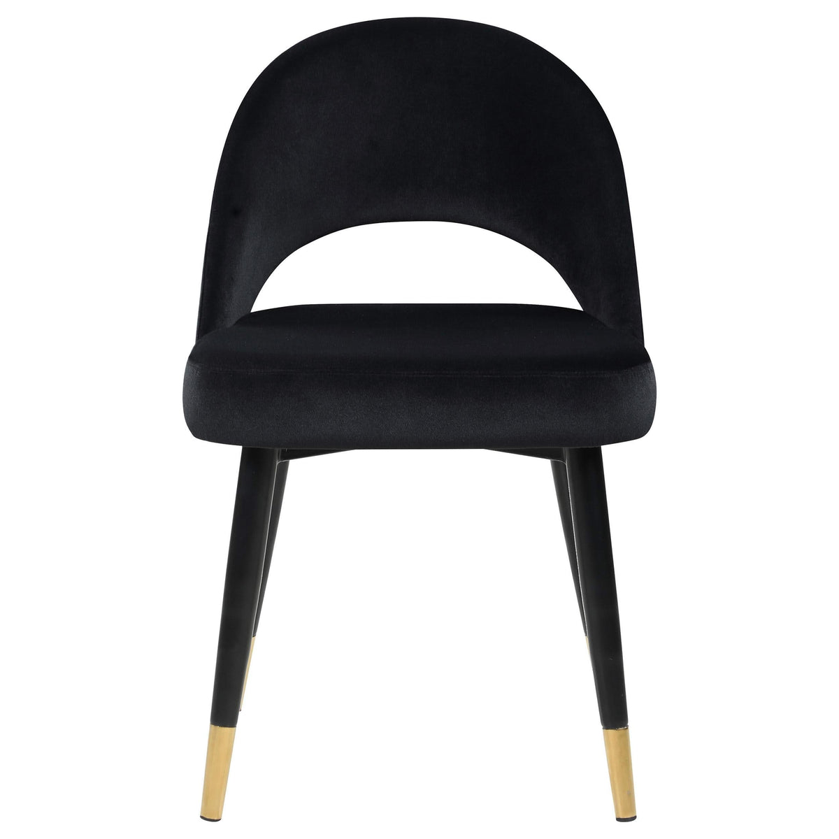 Silla de comedor tapizada Lindsey negra (juego de 2)