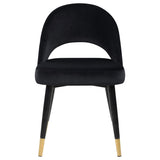 Silla de comedor tapizada Lindsey negra (juego de 2)