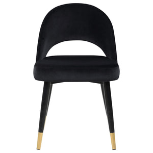 Silla de comedor tapizada Lindsey negra (juego de 2)