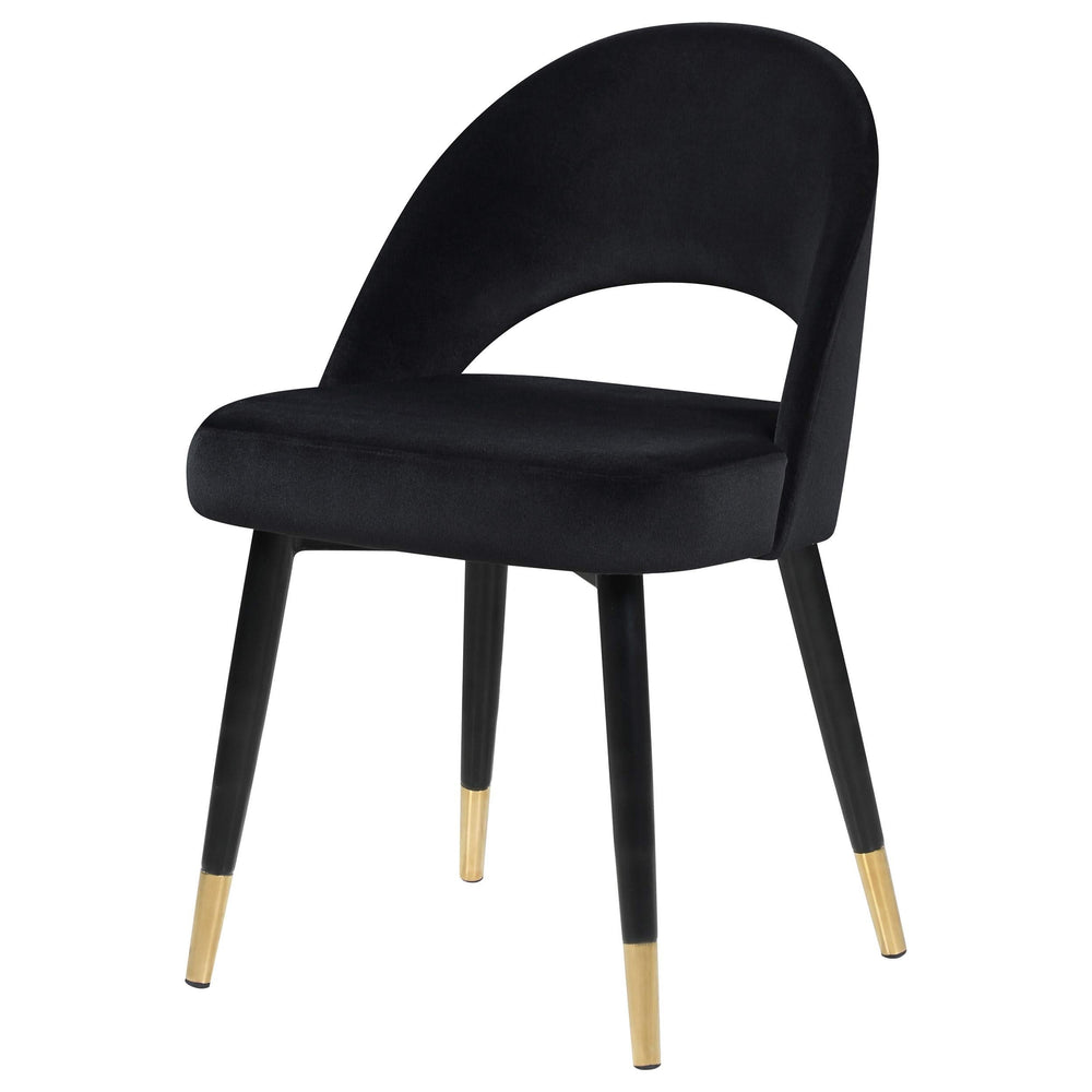 Silla de comedor tapizada Lindsey negra (juego de 2)