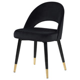 Silla de comedor tapizada Lindsey negra (juego de 2)