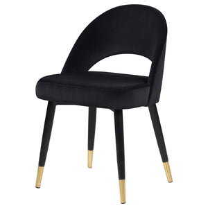 Silla de comedor tapizada Lindsey negra (juego de 2)