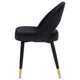 Silla de comedor tapizada Lindsey negra (juego de 2)