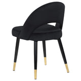 Silla de comedor tapizada Lindsey negra (juego de 2)