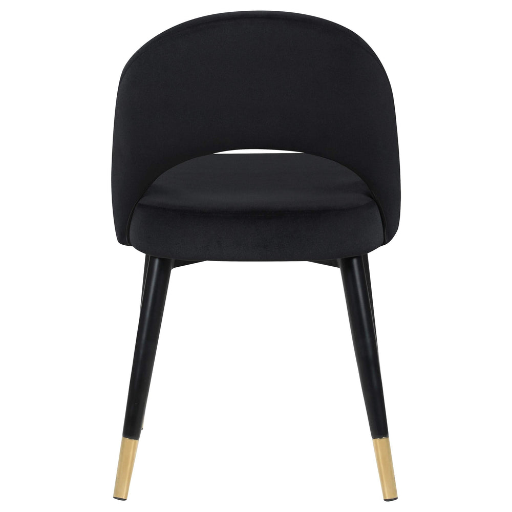 Silla de comedor tapizada Lindsey negra (juego de 2)