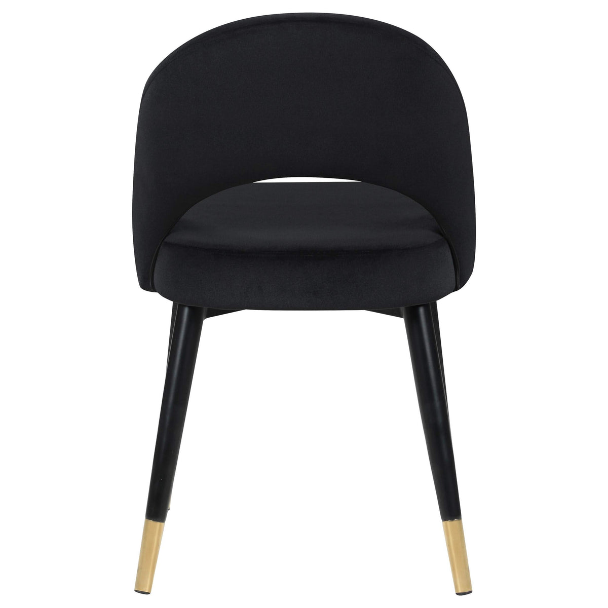 Silla de comedor tapizada Lindsey negra (juego de 2)