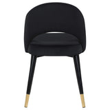 Silla de comedor tapizada Lindsey negra (juego de 2)