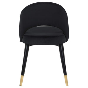 Silla de comedor tapizada Lindsey negra (juego de 2)