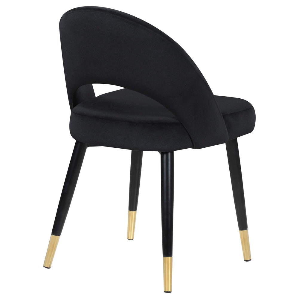 Silla de comedor tapizada Lindsey negra (juego de 2)