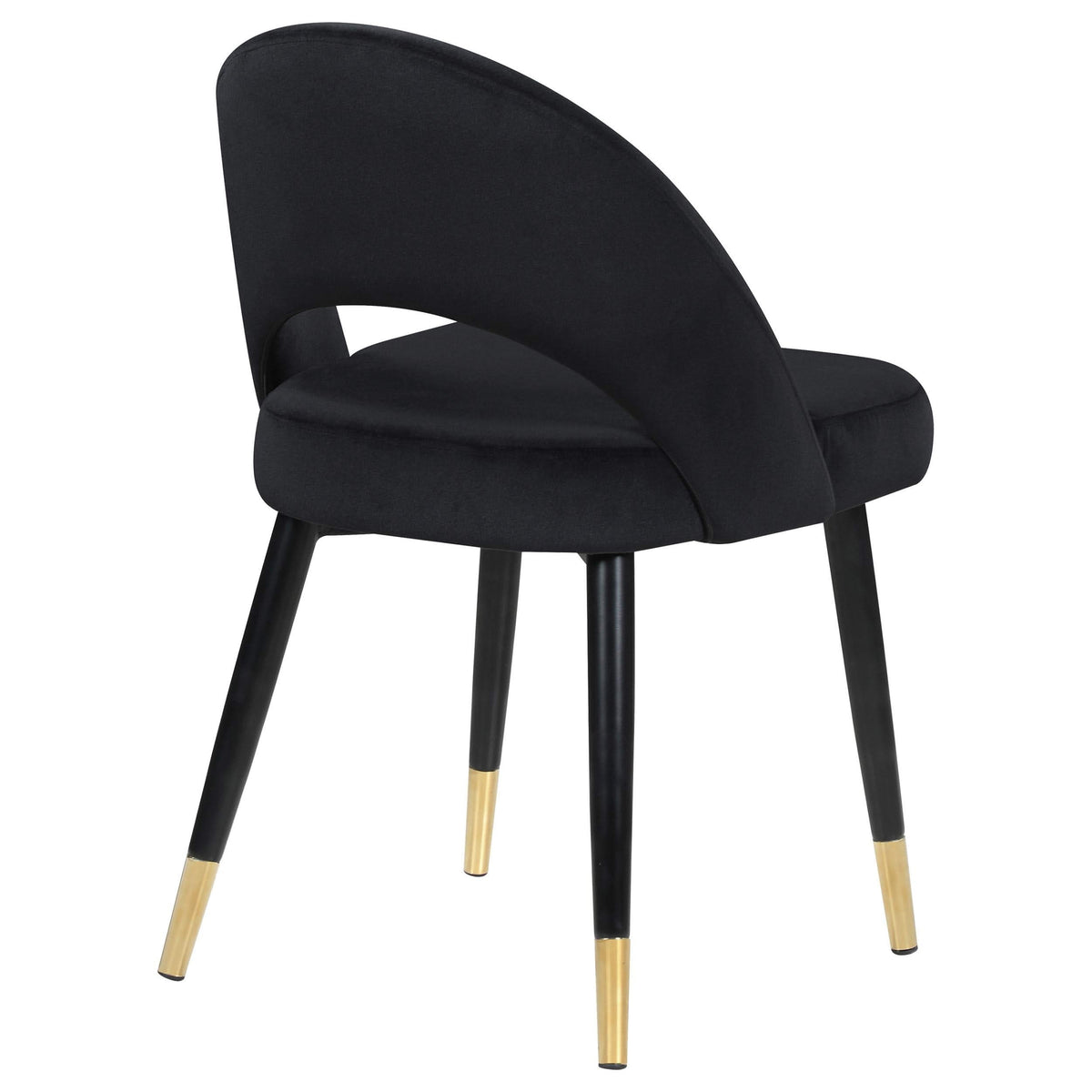 Silla de comedor tapizada Lindsey negra (juego de 2)
