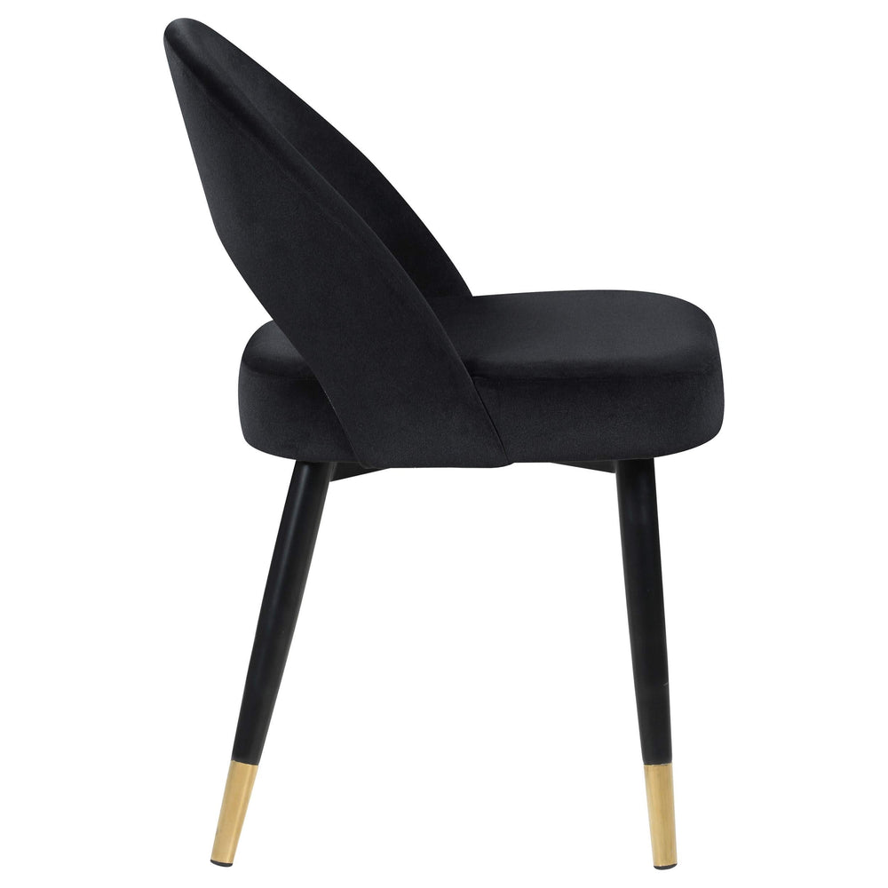 Silla de comedor tapizada Lindsey negra (juego de 2)