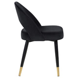 Silla de comedor tapizada Lindsey negra (juego de 2)