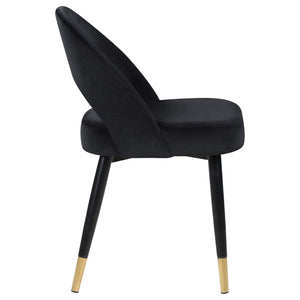 Silla de comedor tapizada Lindsey negra (juego de 2)