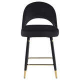 Silla de mostrador Lindsey tapizada en terciopelo negro (juego de 2)