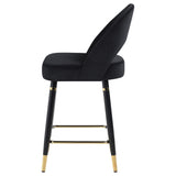Silla de mostrador Lindsey tapizada en terciopelo negro (juego de 2)