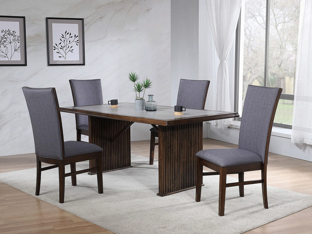 Juego de mesa de comedor rectangular Sherwood de 5 piezas, color marrón